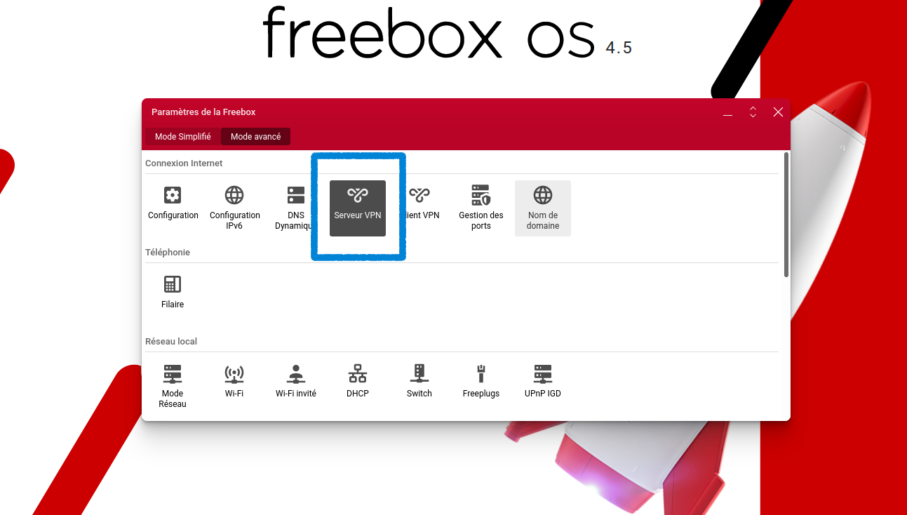 настройки VPN Freebox