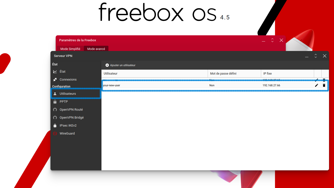 настройка VPN Freebox завершена